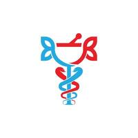 a medical symbol with a red and blue color scheme vector