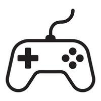 Gamepad controller line art icon on white background vector