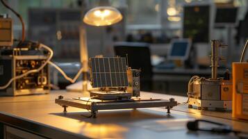 This Tables in a laboratory showcase learning materials designed for educational use. photo