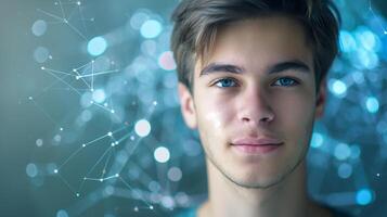 This student explores AI-driven educational resources designed for modern curriculum enhancement. photo