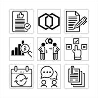 Business And Finance Icon Set With Contract,Communication And Decision Symbols vector
