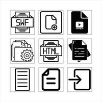 File Format Icon Set Graphics For Web Design And Software Interface Elements vector