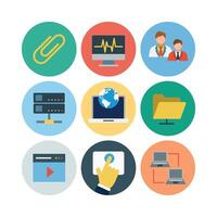 Diverse Set Of Business And Technology Icons Representing Modern Digital Concepts vector