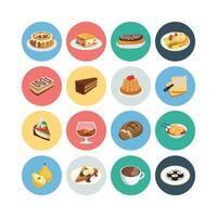 Assorted Foods And Drinks Icons Collection Representing Various Cuisines And Culinary Delights Flat Style vector
