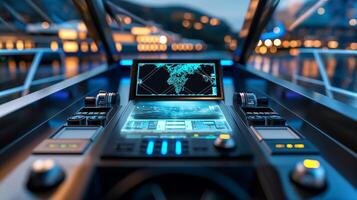 This Advanced control panel features cutting-edge technology for efficient transport management. photo