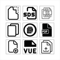 File Format Icon Set Illustration For Web Design And Development Projects vector