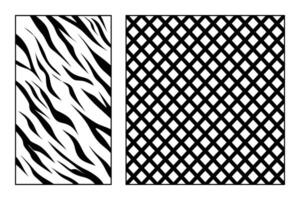 Black And White Pattern Set Zebra Print And Lattice Design Modern Backgrounds vector