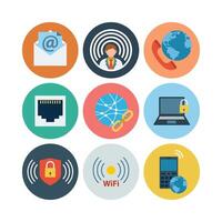 Global Network And Connection Flat Design Illustration On White Background vector