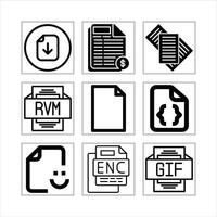 Collection Of File Format Icons Representing Different File Types And Extensions For Web Use vector
