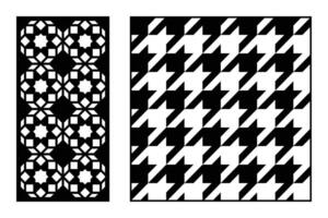 Black And White Geometric Patterns Houndstooth And Islamic Design Background For Graphic Elements vector