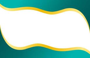 Teal and Gold Frame Borders with Wave Pattern vector
