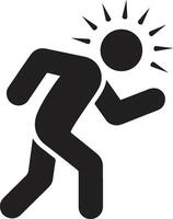 Minimalist Black Silhouette of Running Figure with Motion Lines vector