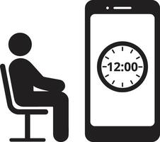 Icon Depicting Smartphone Addiction and Excessive Screen Time vector