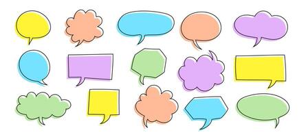Speech bubble in Hand-drawn style set vector