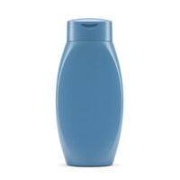 dark Blue Plastic Bottle Mockup for Shampoo or Lotion on White Background photo