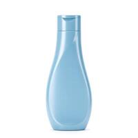 Blue Plastic Bottle Mockup for Shampoo or Lotion on White Background photo