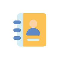 Flat Design Icon of Address Book with Profile Picture vector