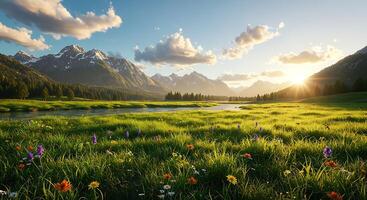 Breathtaking Mountain Scenery in High-Resolution Natural Lighting photo