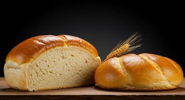 Soft Crumb and Rustic Shell in Realistic Bread Image photo
