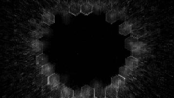 Glitch Noise Hexagon Portal, Abstract Digital Glitch Loop video
