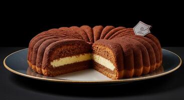 Dessert with Clean Styling and Glossy, Creamy Finish photo