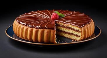 Glossy Dessert with Tempting Texture and Realistic Shadows photo