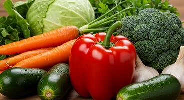 High-Resolution Vegetables in Bright, Natural Outdoor Setting photo