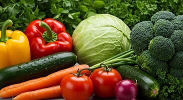 Close-Up Image of Vegetables with Sharp Focus and Color photo