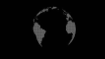 Rotating Halftone Globe with Continents Map video