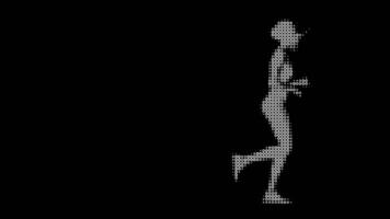 Halftone Woman Jogging in Side View Loop video