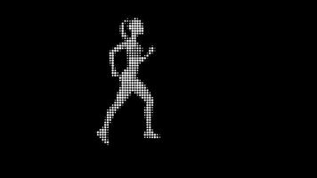 Halftone Woman Running in Seamless Loop video