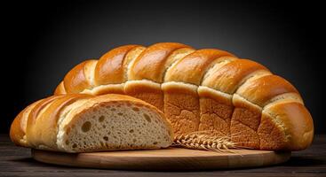 High Resolution Rustic Bread with Crust Texture Close Up photo