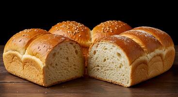 Bread Loaf Close Up with Realistic Texture and Detail photo