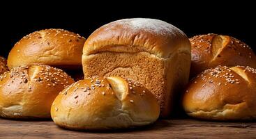 Beautiful Bread Texture with Golden Surface and Airy Crumb photo