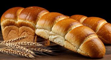 Artisan Style Bread Loaf with Cracked Crust and Fluff photo