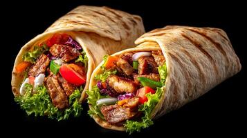 Tightly Wrapped Shawarma Roll with Juicy, Flavorful Fillings photo