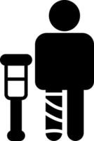 Broken Leg Fractured Glyph vector