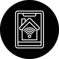 Home Automation Smart Living Line Circle Inverted vector