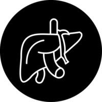 Liver Detoxifying Organ Line Circle Inverted vector