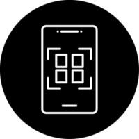 QR Code Scanner Line Circle Inverted vector