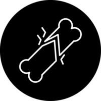Broken Bone Injury Line Circle Inverted vector