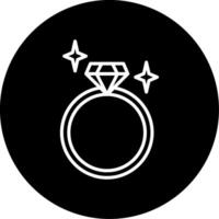Sparkling Diamond Ring Line Circle Inverted vector