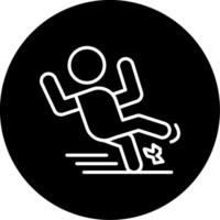 Slip Fall Hazard Line Circle Inverted vector