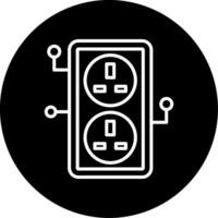 Smart Power Socket Automated Outlet Line Circle Inverted vector