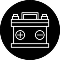 Battery Power Source Line Circle Inverted vector