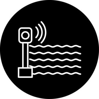 proximidad sensor distancia medición línea circulo invertido vector
