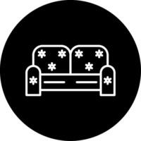 Comfortable Sofa Design Line Circle Inverted vector