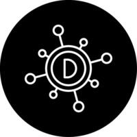 Vitamin D Supplement Line Circle Inverted vector