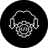 Software Deployment Process Line Circle Inverted vector