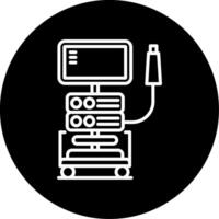Endoscopy Machine Internal Imaging Line Circle Inverted vector